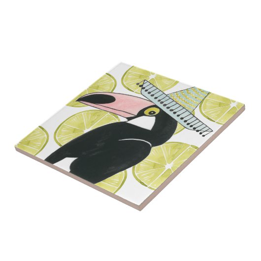 Taco über Liebe | Toucan Sombrero Fliese (Seite)