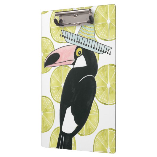 Taco über Liebe | Toucan Sombrero Klemmbrett (Links)