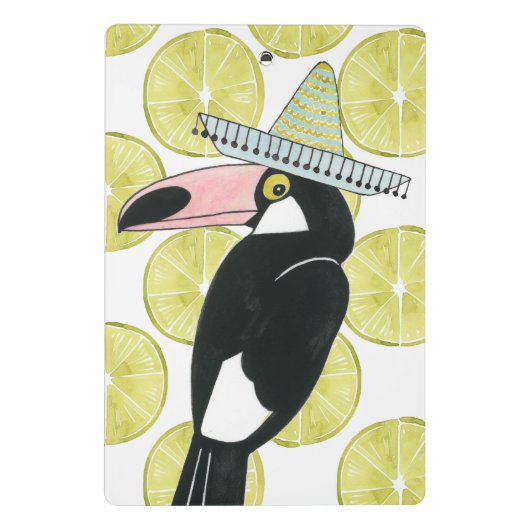 Taco über Liebe | Toucan Sombrero Mini Klemmbrett (Rückseite)