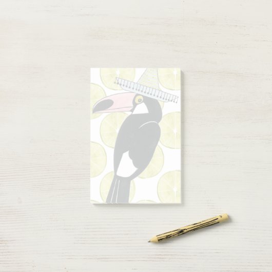 Taco über Liebe | Toucan Sombrero Post-it Klebezettel (Auf Schreibtisch)