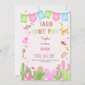 Taco über lustige Fiesta mexikanische Mädchen Gebu Einladung (Vorderseite)