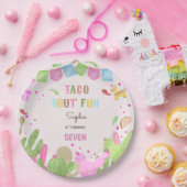 Taco über lustige Fiesta mexikanische Mädchen Gebu Pappteller (Party)