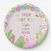 Taco über lustige Fiesta mexikanische Mädchen Gebu Pappteller (Vorderseite)