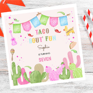 Taco über lustige Fiesta mexikanische Mädchen Gebu Serviette