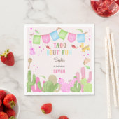 Taco über lustige Fiesta mexikanische Mädchen Gebu Serviette (Beispiel)