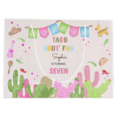 Taco über lustiges Fest mexicanischen Kindergeburt Große Geschenktüte (Rückseite)