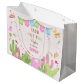 Taco über lustiges Fest mexicanischen Kindergeburt Große Geschenktüte (Rückseite Schrägansicht)