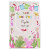 Taco über lustiges Fiesta mexicanischen ersten Geb Mittlere Geschenktüte (Vorderseite)