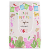 Taco über lustiges Fiesta mexicanischen ersten Geb Mittlere Geschenktüte (Rückseite)