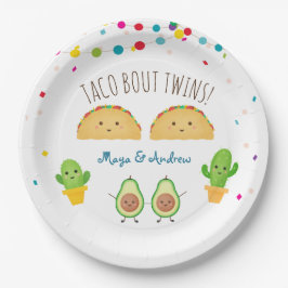Taco über Twins! Fiesta Theme Twin Baby Reveal In Pappteller