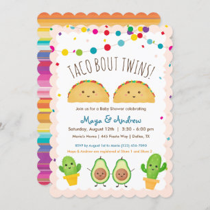 Taco über Twins! Fiesta Theme Twin Baby Shower Einladung