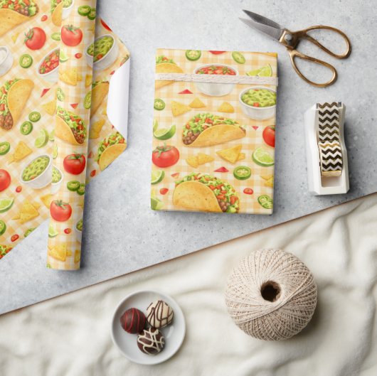 Taco- und Nacho-Muster Geschenkpapier (Kunsthandwerk)