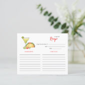 Taco und Tequila Brautparty Rezept Karte (Stehend Vorderseite)