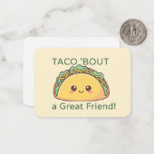 Taco Valentine Classroom Card – Flat Note Card Mitteilungskarte (Vorderseite/Rückseite Beispiel)