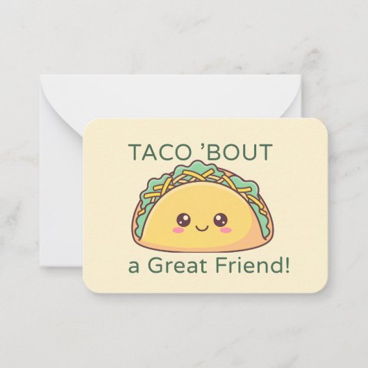 Taco Valentine Classroom Card – Flat Note Card Mitteilungskarte (Vorderseite)