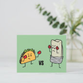 Taco vs burrito postkarte (Stehend Vorderseite)