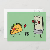 Taco vs burrito postkarte (Vorne/Hinten)