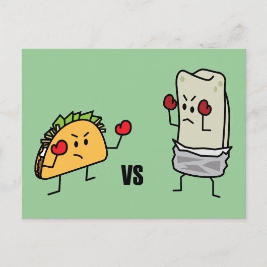 Taco vs burrito postkarte (Vorderseite)