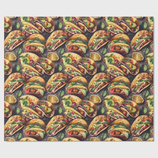 Taco Watercolor Geschenkpapier (Flach)