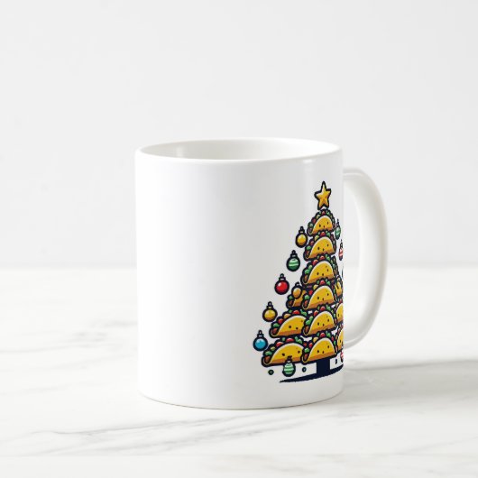Taco Weihnachtsbaum - Funny Feinschmecker Feiertag Kaffeetasse (VorderseiteRechts)