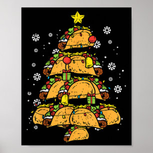 Taco-Weihnachtsbaum Xmas mexikanisches Essen Poster