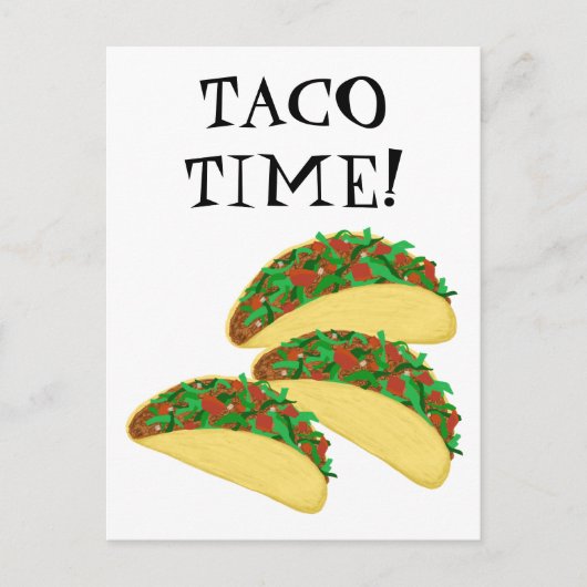 TACO ZEIT Köstliche Tacos-Illustration Postkarte (Vorderseite)