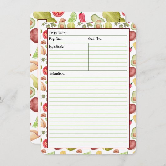 Taco-Zeit-Rezept-Karten Einladung (Vorne/Hinten)