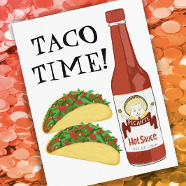 TACO ZEIT scharfe Sauce Cat Maracas Postkarte