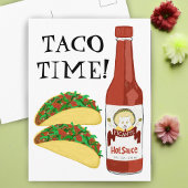 TACO ZEIT scharfe Sauce Cat Maracas Postkarte