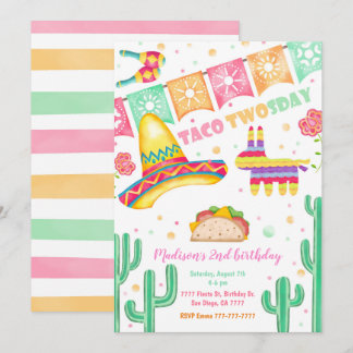 Taco ZWEI Geburtstag Einladung