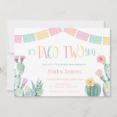 Taco Zweitägige Party Fiesta für Mädchen Einladung (Vorderseite)