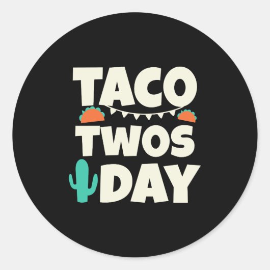 Taco Zweitägiges Party Runder Aufkleber (Vorderseite)