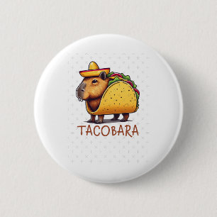 Tacobara Capybara in einem Taco-Kostümaufkleber Button