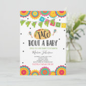 Taco'Bout A Baby Fiesta Baby Dusche Einladung (Stehend Vorderseite)