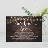 Taco'bout-Liebe, rustikale Brautparty-Feier Einladung (Stehend Vorderseite)