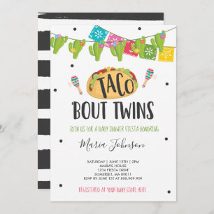 Taco'Bout Twins Fiesta Twin Baby Dusche Einladung