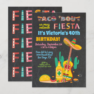 Taco'ca. ein Geburtstag mexikanischer Fiesta-Einla Einladung