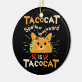 Tacocat buchstabierte rückwärts Taco Cinco Des Keramik Ornament (Links)
