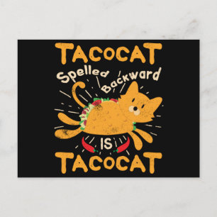 Tacocat buchstabierte rückwärts Taco Cinco Des Postkarte