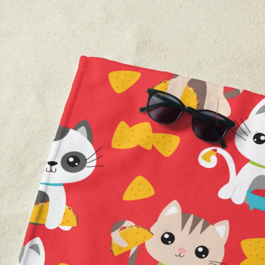 Tacocat Burrito und Taco Katzen Niedlich Personali Strandtuch (Beispiel)