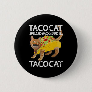 Tacocat Funny Cat Taco Lover T-Shirt Kitty Tacos S Button