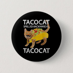 Tacocat Funny Cat Taco Lover T-Shirt Kitty Tacos S Button