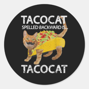 Tacocat Funny Cat Taco Lover T-Shirt Kitty Tacos S Runder Aufkleber