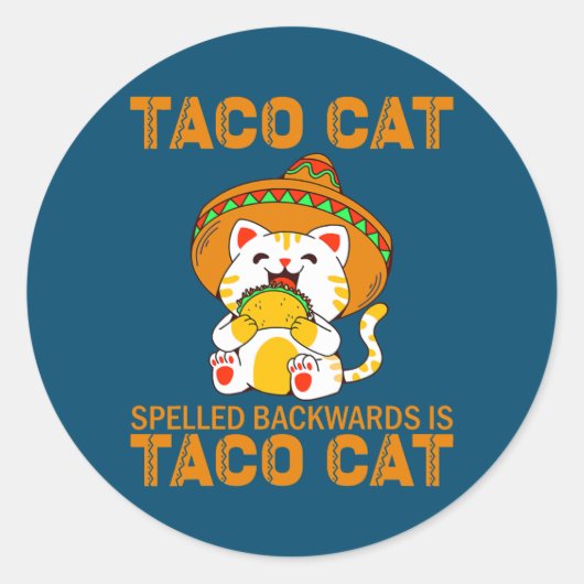 TacoCat für Kinder Taco Katze Cinco de Mayo TacoCa Runder Aufkleber (Vorderseite)