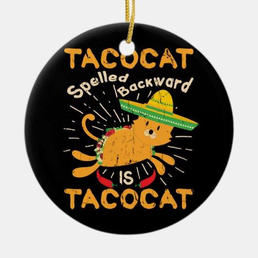 Tacocat grafischer Cinco Taco Des Mayo Katze Keramik Ornament (Vorne)