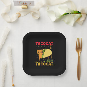 Tacocat hat sich zurückgeschlagen Tacos Cats Cinco Pappteller
