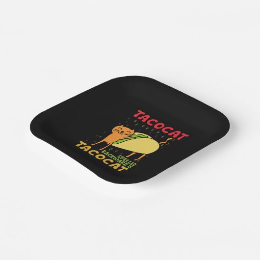 Tacocat hat sich zurückgeschlagen Tacos Cats Cinco Pappteller (Gewinkelt)