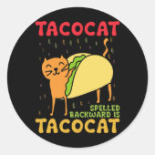 Tacocat hat sich zurückgeschlagen Tacos Cats Cinco Runder Aufkleber (Vorderseite)
