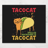 Tacocat hat sich zurückgeschlagen Tacos Cats Cinco Schaumweinetikett (Einzelnes Label)
