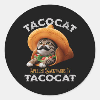 Tacocat ist ein mexikanisches Nahrungsmittel C Runder Aufkleber